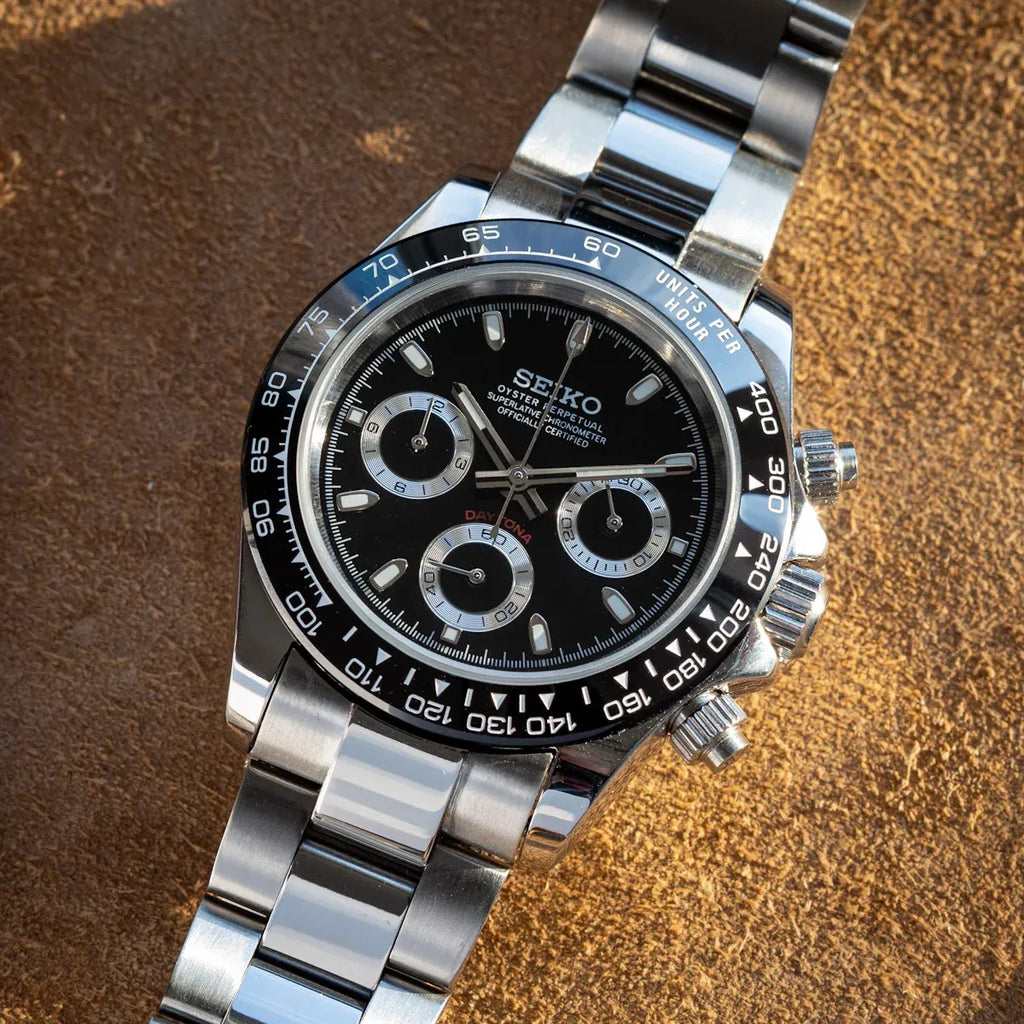 Seiko Mod Daytona Black Chronograph