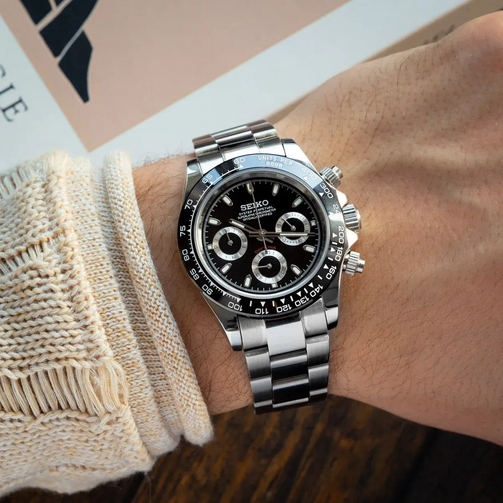 Seiko Mod Daytona Black Chronograph